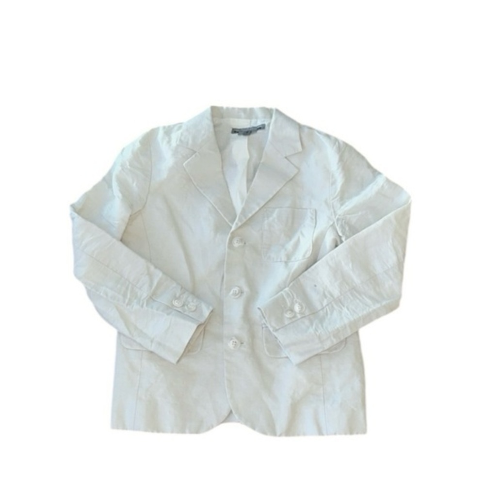 Bonpoint Jameson Ivory Cream 100% Cotton Classic Preppy Blazer Jacket 8